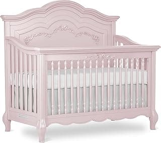 Evolur Aurora 5-in-1 Convertible Crib in Dusty Rose, Greenguard Gold Certified, Features 3 Mattress Height Settings, Sturdy and Spacious Baby Crib, Wooden Furniture