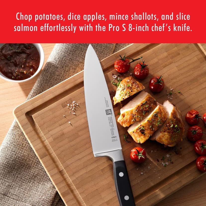 ZWILLING Professional S 8-inch Razor-Sharp German Chef's Knife, Made in Company-Owned German Factory with Special Formula Steel perfected for almost 300 Years, Dishwasher Safe