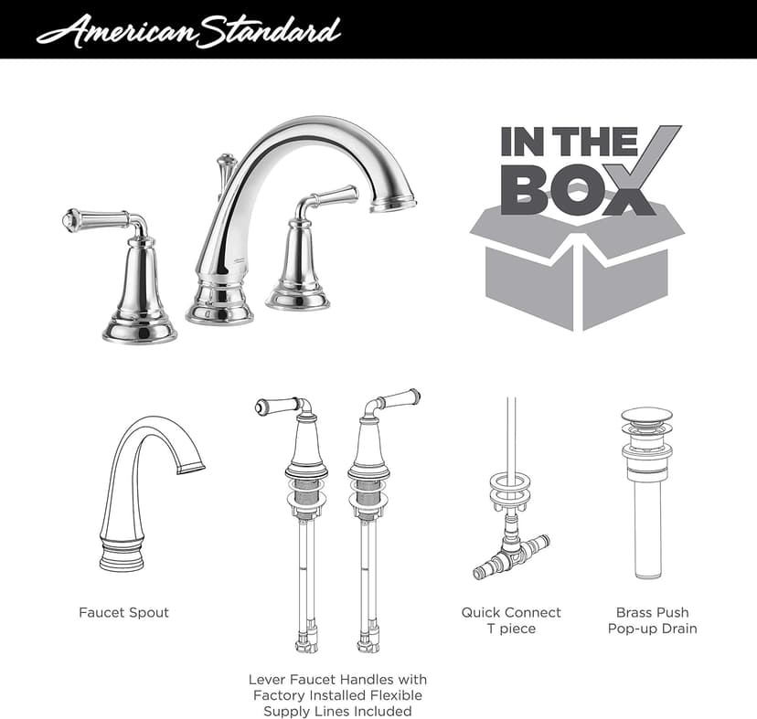 American Standard 7052807.002 Delancey 8-Inch Widespread 2-Handle Bathroom Faucet, 1.2 GPM, Chrome