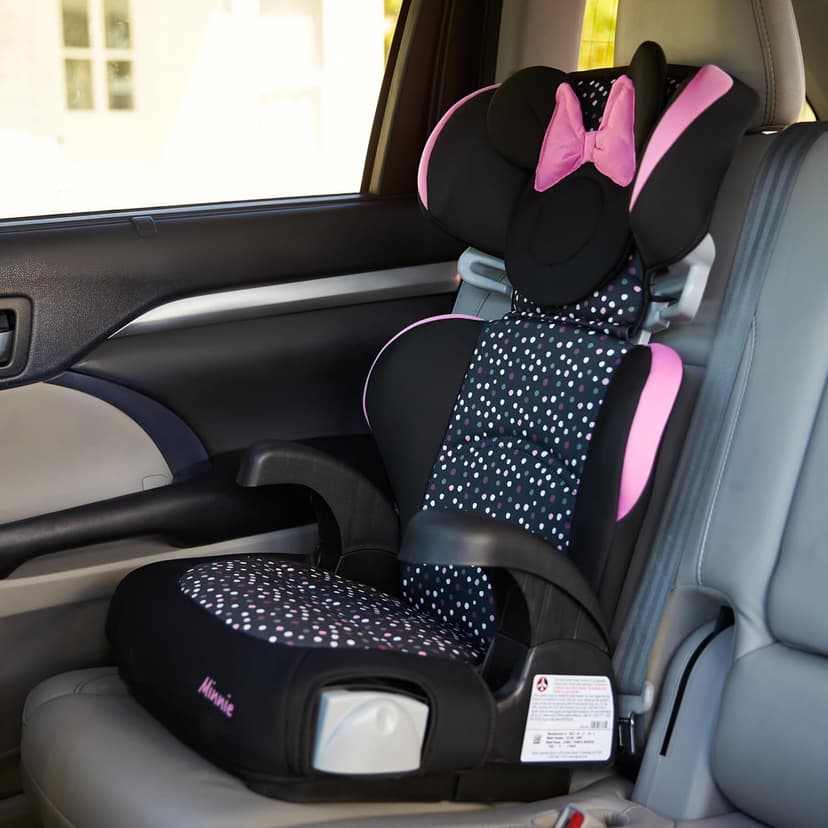 Disney Baby Pronto Booster Car Seats, Belt-Positioning, Booster Seats for Cars 40-100 lbs, Minnie Dot Party