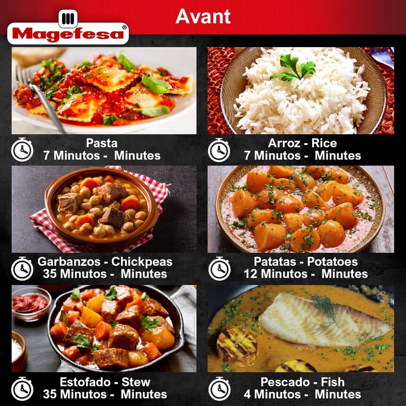 MAGEFESA Avant Red Pressure Cooker, 6.2 Quart, made of very resistant aluminum, compatible with gas, electric, ceramic stoves, pressure canner, canning cooker pot, stove top instant fast cooking