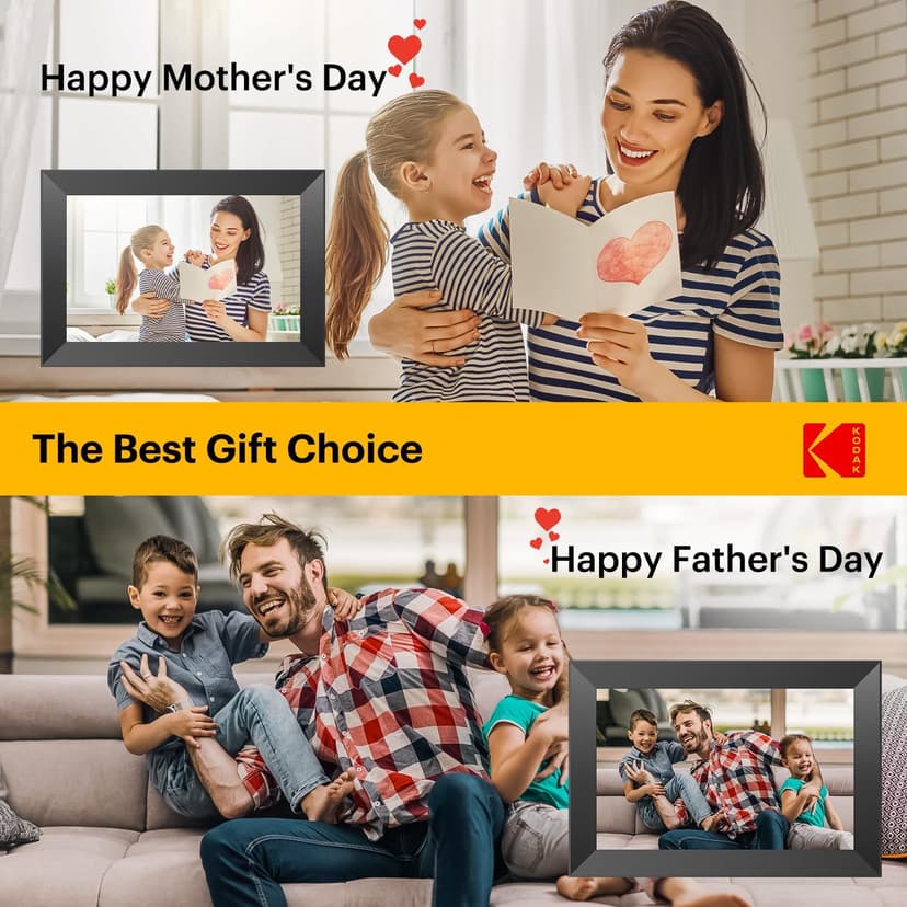 KODAK 10.1 Inch WiFi Digital Picture Frame,1280x800 HD IPS Touch Screen, Electronic Smart Photo Frame with 32 GB Memory, Auto-Rotate, Instantly Share Photos/Videos from Anywhere