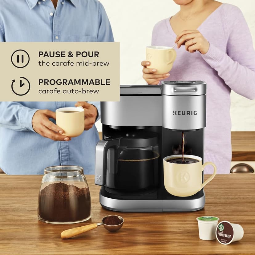 Keurig K-Duo Special Edition Single Serve K-Cup Pod & Carafe Coffee Maker, Multiple Brew Sizes, Sleek Silver Colored Finish, 60oz Removable Reservoir, Silver