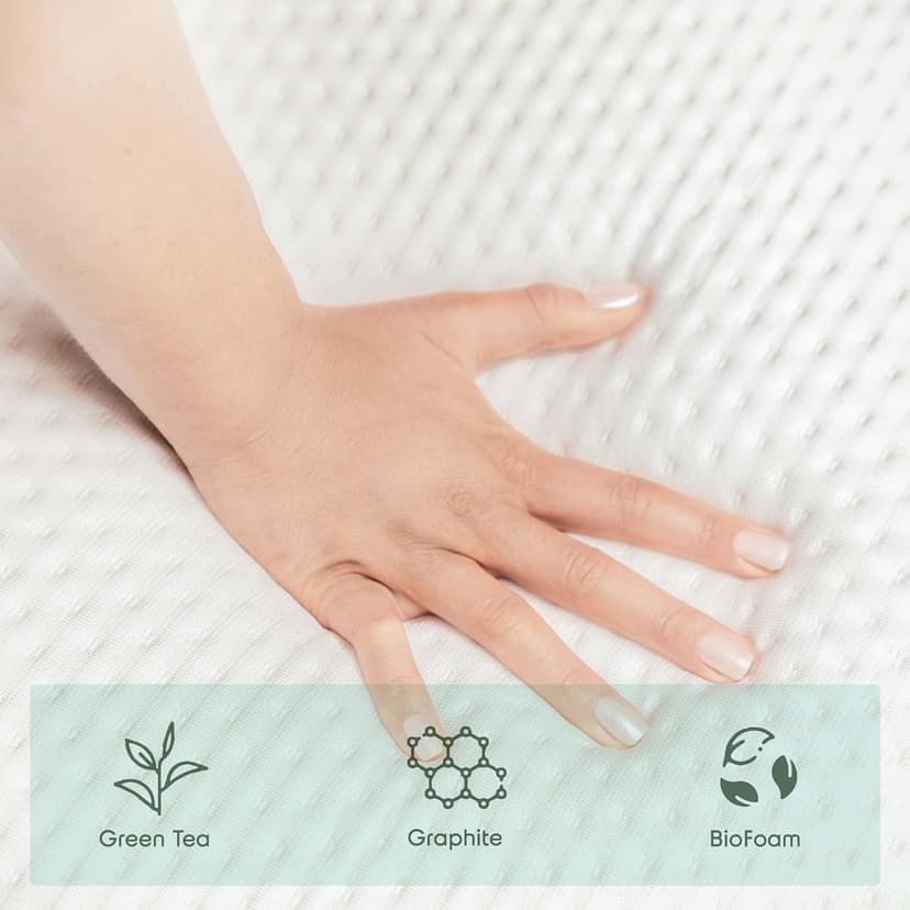 Nestl Green Tea Twin Mattress 8 Inch - Cooling Graphite Memory Foam Twin Mattress for Kids, Fiberglass Free Pressure Relief Supportive Bed in A Box, CertiPur-US Certified