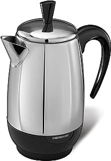 Farberware Electric Coffee Percolator, Stainless Steel Basket, Automatic Keep Warm, No-Drip Spout, 8 Cup