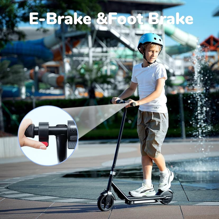 iScooter IK3/IK3Pro Electric Scooter for Kids Aged 6-12, LED Display, 3 Speeds, 3 Heights (IK3Pro), Magnetic Charging, 150W Motor, Colorful Lights