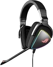 ASUS Gaming Headset ROG DELTA | Headset with Mic and Hi-Res ESS Quad-DAC | Compatible Gaming Headphones for PC, Mac, PS4, Xbox One | Aura Sync RGB Lighting,Black