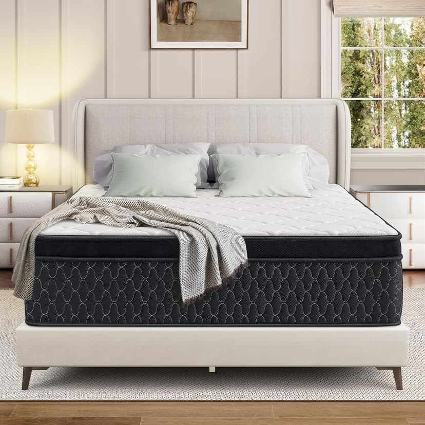 Queen Mattress,10 Inch Memory Foam Hybird Queen Mattress in a Box with Individually Pocket Springs,Motion Isolation,Pressure Relief,Strong Edge Support, Medium Firm