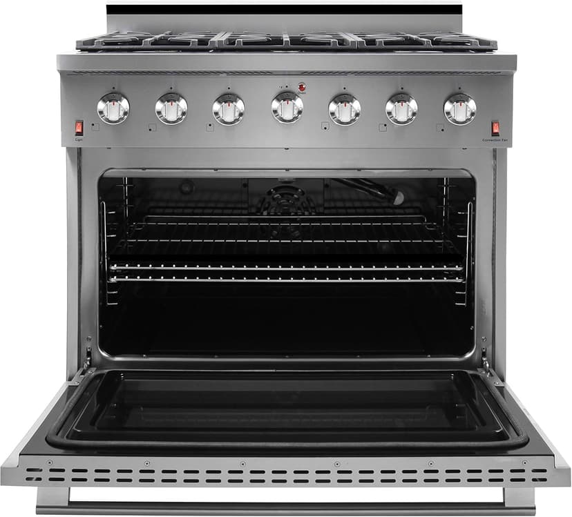 NXR SC3611 36" 5.5 cu.ft. Pro-Style Natural Gas Range with Convection Oven, Stainless Steel
