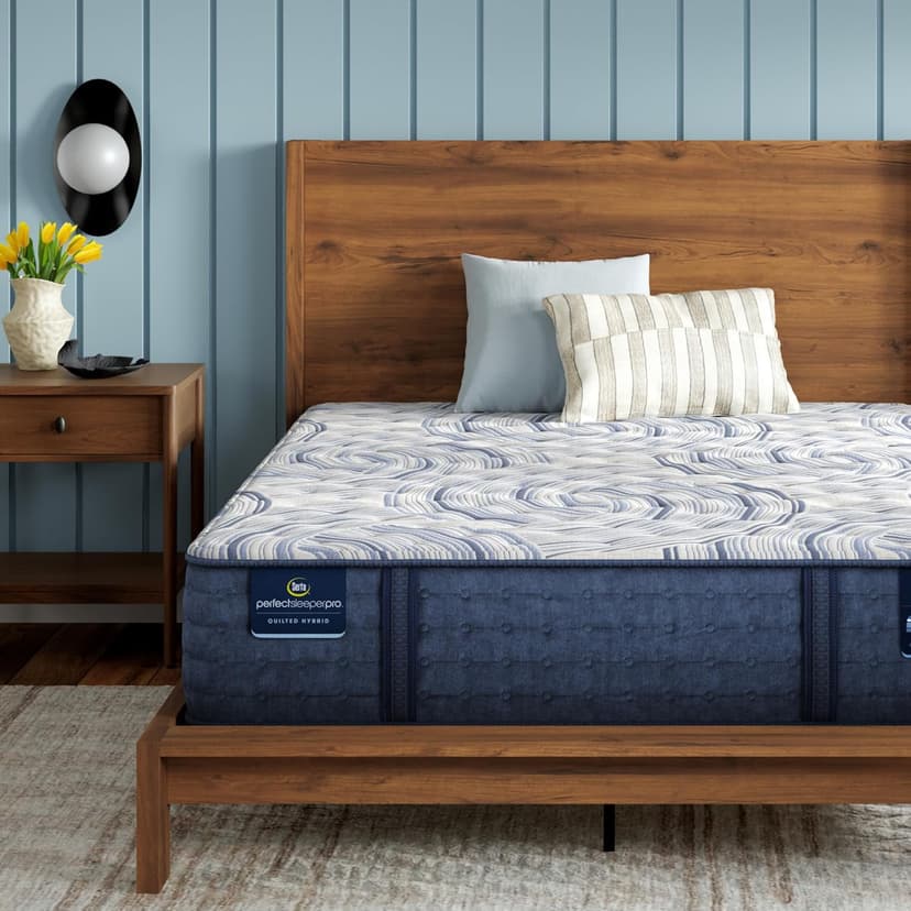 Serta Perfect Sleeper Pro - Hampton 12.5" Extra Firm Queen Latex Hybrid Mattress - 5 Support Zones and Cooling Tech for Premium Hybrid Comfort - 100 Night Trial, CertiPUR-US Certified