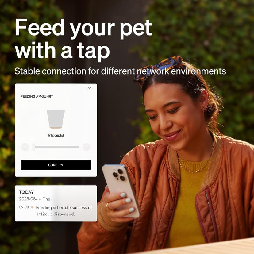 PETLIBRO Automatic Cat Feeder, 5G WiFi Automatic Dog Feeder with Freshness Preservation, 5L Timed Cat Feeder with Low Food Sensor, Up to 10 Meals Per Day, Granary Pet Feeder for Cats, Black