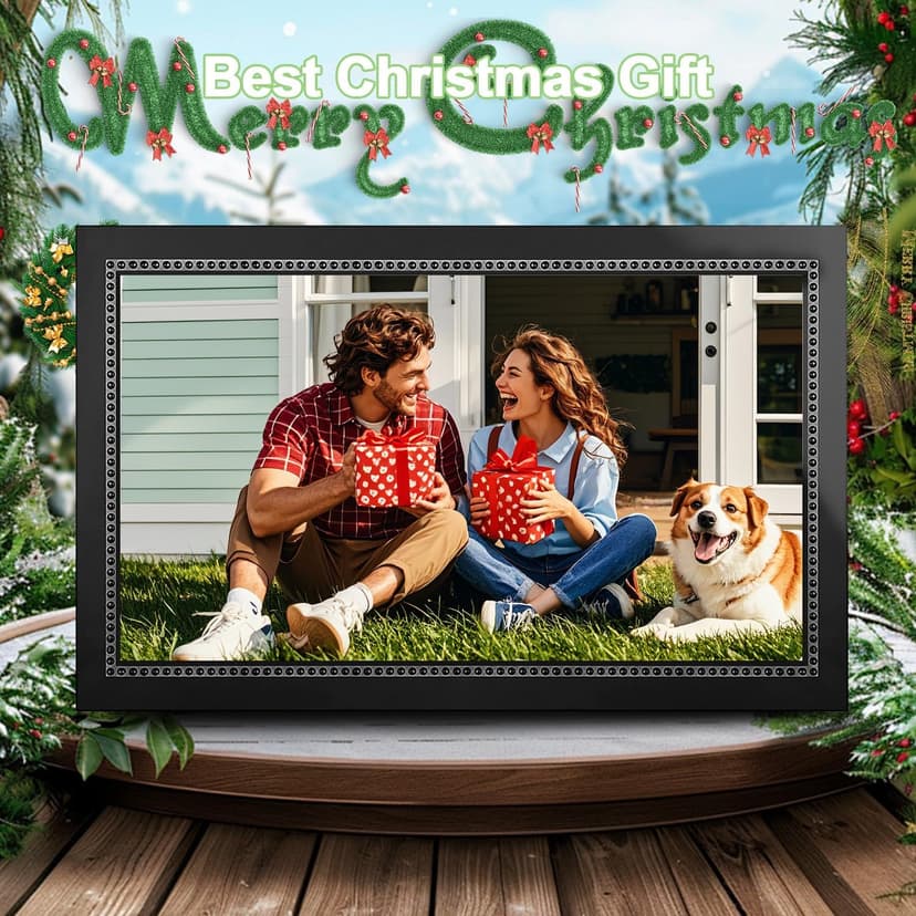 15.6" Digital Picture Frame WiFi - 32GB Digital Photo Frame 1920x1080 HD IPS Touch Screen - Tabletop&Wall Mounted - Electronic Picture Frame Free App
