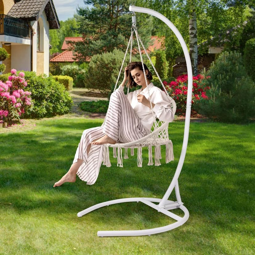 Hammock Chair Stand(Stand Only), Stand for Hanging Egg Chair/Swing Chair, Indoor/Outdoor Hanging Chair Stand Only, Heavy Duty 330Lbs Weight Capacity