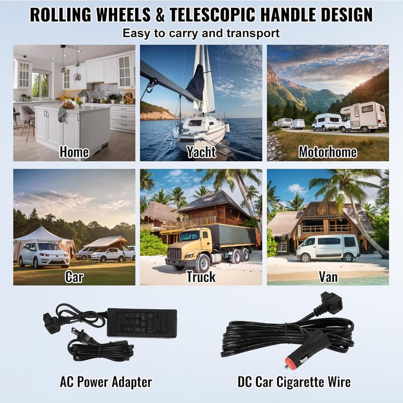 VEVOR Portable Car Refrigerator, 12 Volt Car Refrigerator Fridge, 58 L / 61.5 QT Dual Zone Portable Freezer, -4℉-68℉ Adjustable Temperature, Compressor Cooler for Home, Outdoor, Camping, RV, Car
