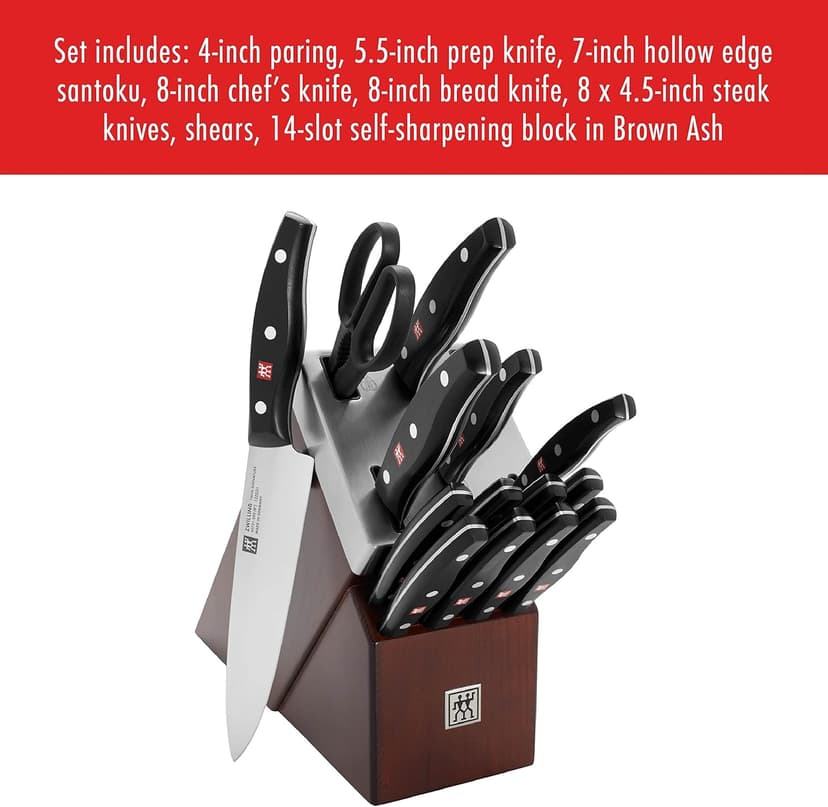 ZWILLING TWIN Signature 15-pc Self-Sharpening Knife Block Set - Brown