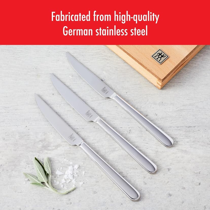 ZWILLING Razor-Sharp Steak Knives set of 8, German Engineered Informed by 290+ Years of Mastery, Silver