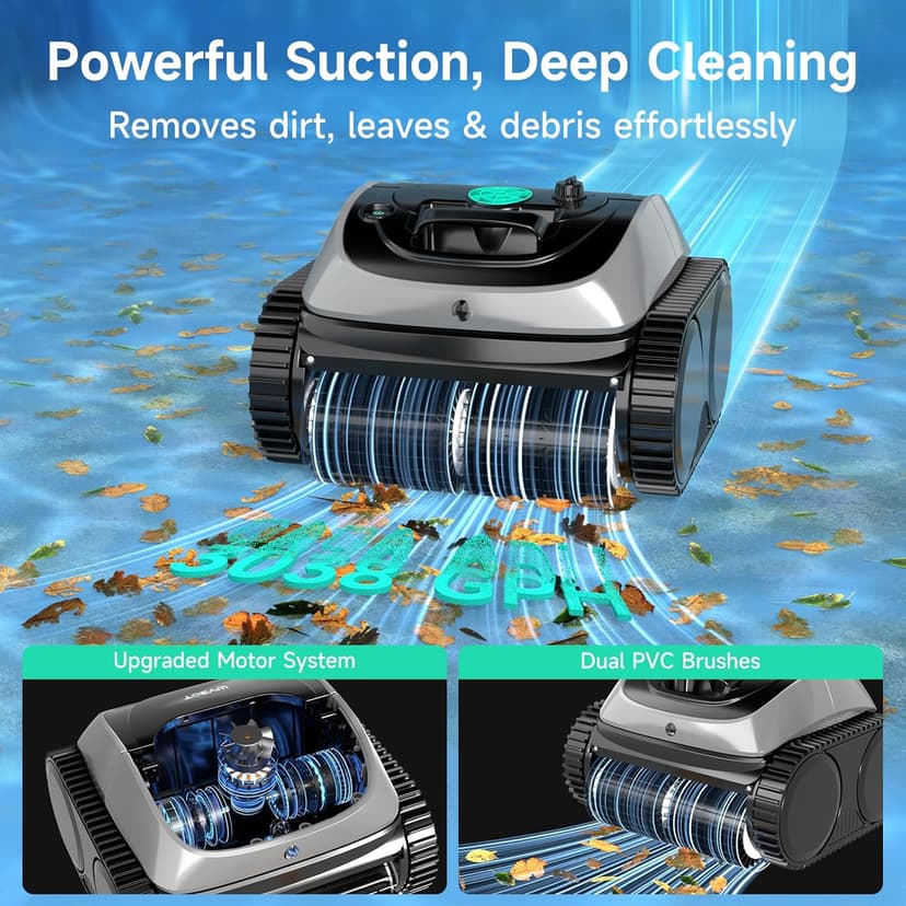 (2025 Upgrade) WYBOT C1 Pool Robot Vacuum for Inground Pools, 4-in-1 Cordless Robotic Pool Cleaner Lasts 150min, Triple-Motor up to 1,614 Sq.ft, Smart APP Support, Auto Wall & Waterline Cleaning