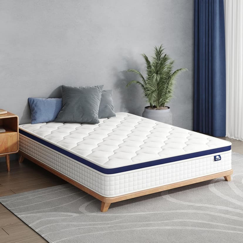 Crystli 12 Inch King Size Mattress Bed in A Box, Hybrid Mattress with Zero Pressure Foam, Innerspring for Pressure Relief, Motion Isolation, Medium Firm, CertiPUR-US Certified