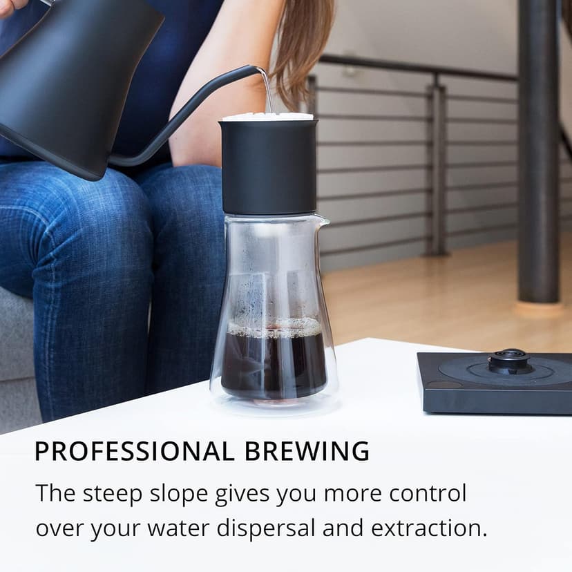 Fellow Stagg [XF] Pour-Over Coffee Maker Set - Kit Includes Stagg [XF] Pour-Over Dripper, Stagg Double Wall Glass Carafe, and 30 Paper Filters