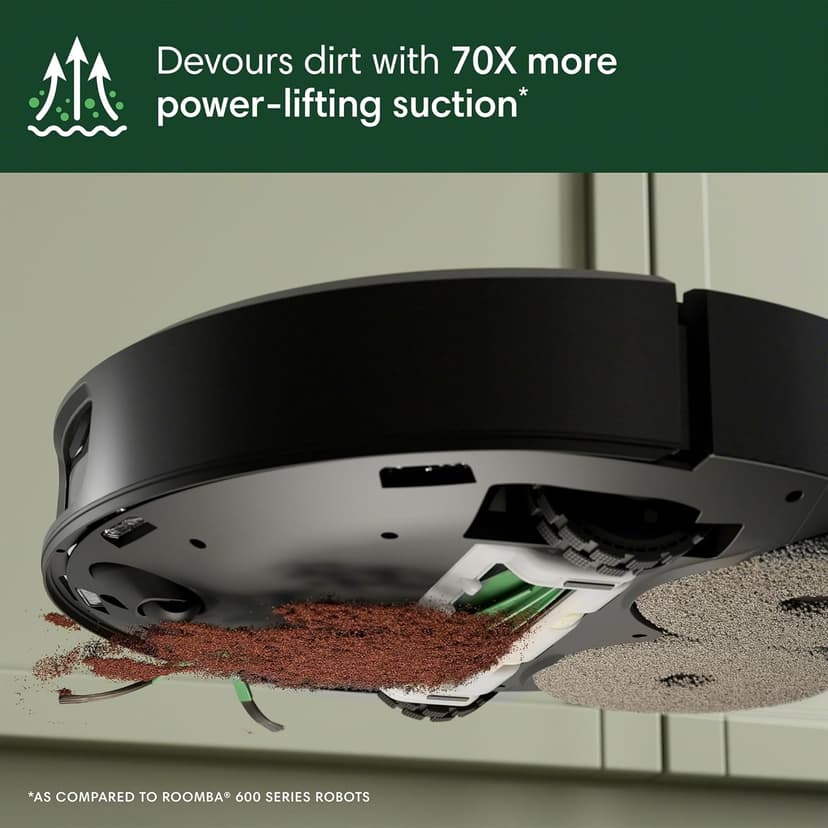 iRobot Roomba Plus 505 Combo Robot Vacuum & Mop with AutoWash Dock - Extending Spinning Mop Pads, Self-Empties, Pad Wash & Heated Drying, Self-cleaning, Recognizes & Avoids Obstacles, LiDAR Navigation