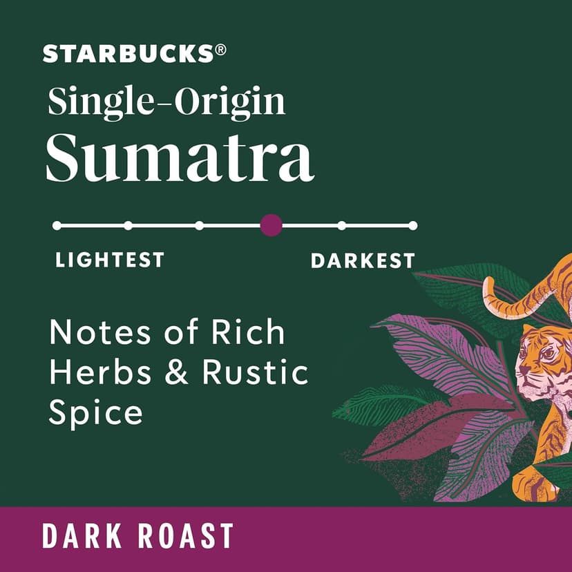 Starbucks Ground Coffee, Dark Roast Coffee, Sumatra, 100% Arabica, 6 bags (12 oz each)