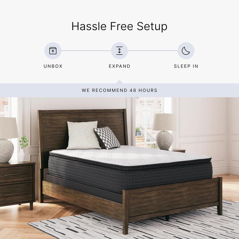 Signature Design by Ashley Limited Edition Pillow Top 13 Inch Pillow Top Hybrid Mattress with Gel Memory Foam and Edge Support for Cool Sleep and Pressure Relief, Full