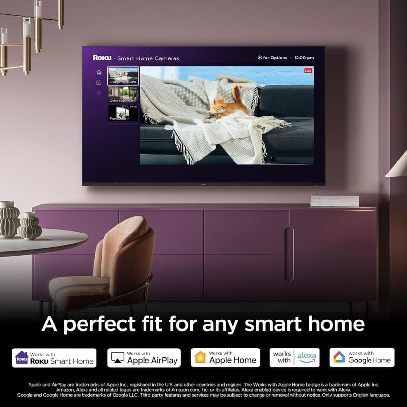 Roku Smart TV – 65-Inch Pro Series 4K QLED RokuTV with Backlit Roku Voice Remote Pro, Dolby Vision IQ, 120Hz Refresh Rate – Live Local News, Sports, Gaming