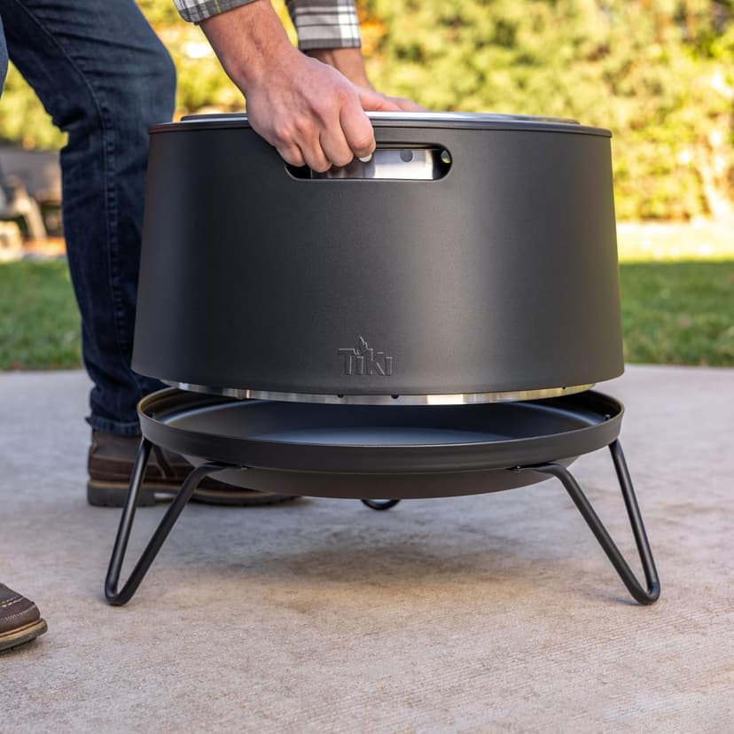 20-Inch Smokeless Social Fire Pit, Portable Outdoor Fire Pit with Removable Ash Base, Stand & Cloth Cover – Modern Wood Burning Fire Pit for Patio, Backyard, and Gatherings