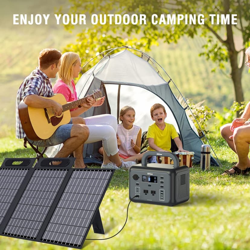 P500 Portable Power Station, 518Wh LiFePO4 Battery with 110V/500W Pure Sine Wave AC Outlets, PD 100W Output/Input, Solar Generator for Camping RV CAPA Home Emergency (Solar Panel Optional)