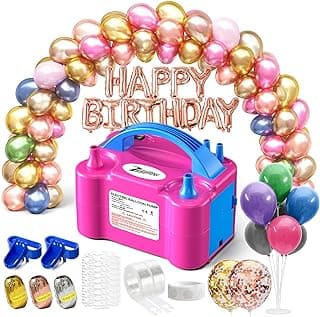 Portable Electric Balloon Pump - 110V 600W Dual Nozzle Balloon Inflator Pump with 113 Accessories（Including Balloon, Balloon Arch Kit, Balloon Blower Air Pump Machine Decorations for Party