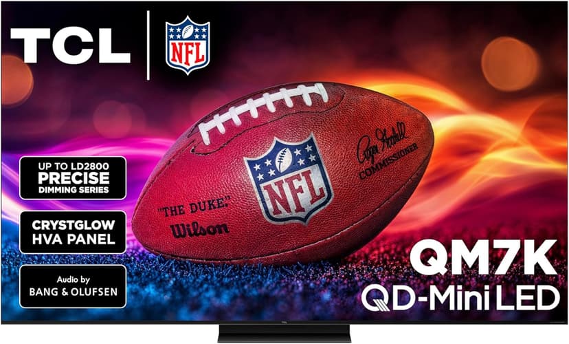 TCL 75-Inch QM7K QLED 4K Smart QD-Mini LED TV with Google TV (75QM7K, 2025 Model) Dolby Vision IQ, Dolby Atmos, HDR, Game Accelerator up to 288Hz, Voice Remote, Works with Alexa, Streaming Television