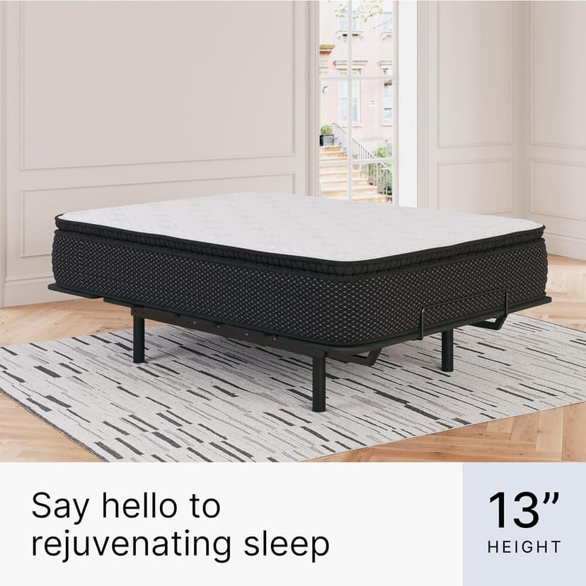 Signature Design by Ashley Limited Edition Pillow Top 13 Inch Pillow Top Hybrid Mattress with Gel Memory Foam and Edge Support for Cool Sleep and Pressure Relief, Full