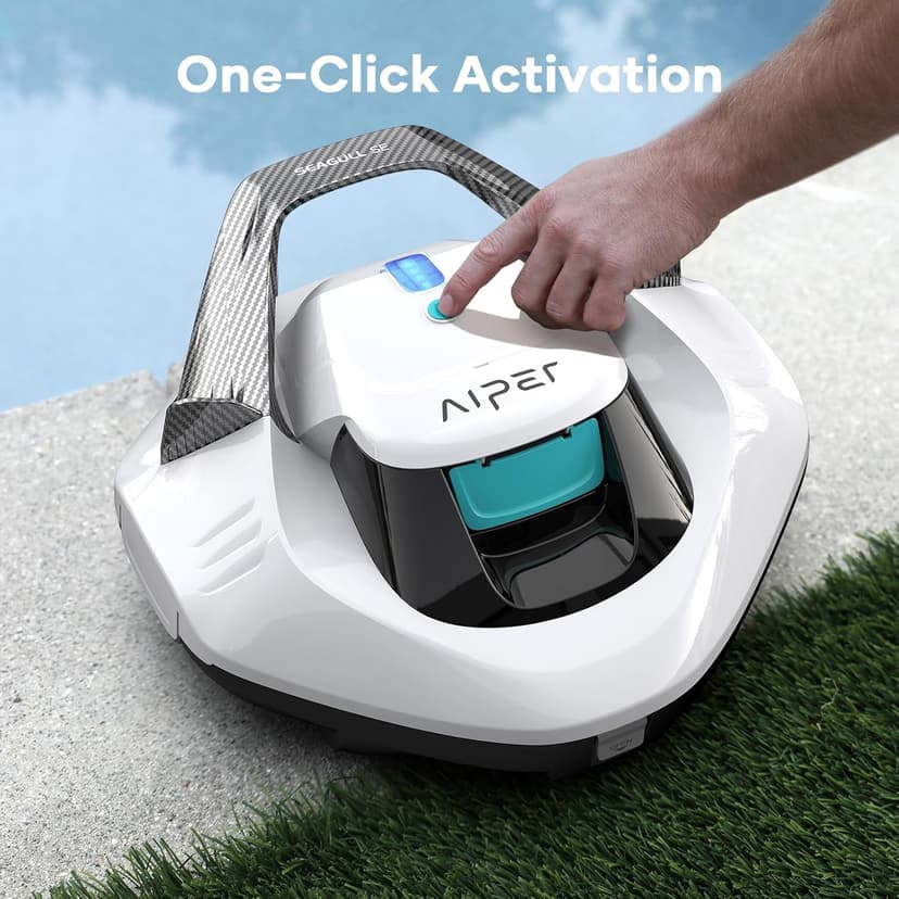 AIPER Cordless Robotic Pool Vacuum, Self-Parking Technology, Portable, Ideal for Above-Ground Flat Pool up to 40 Feet