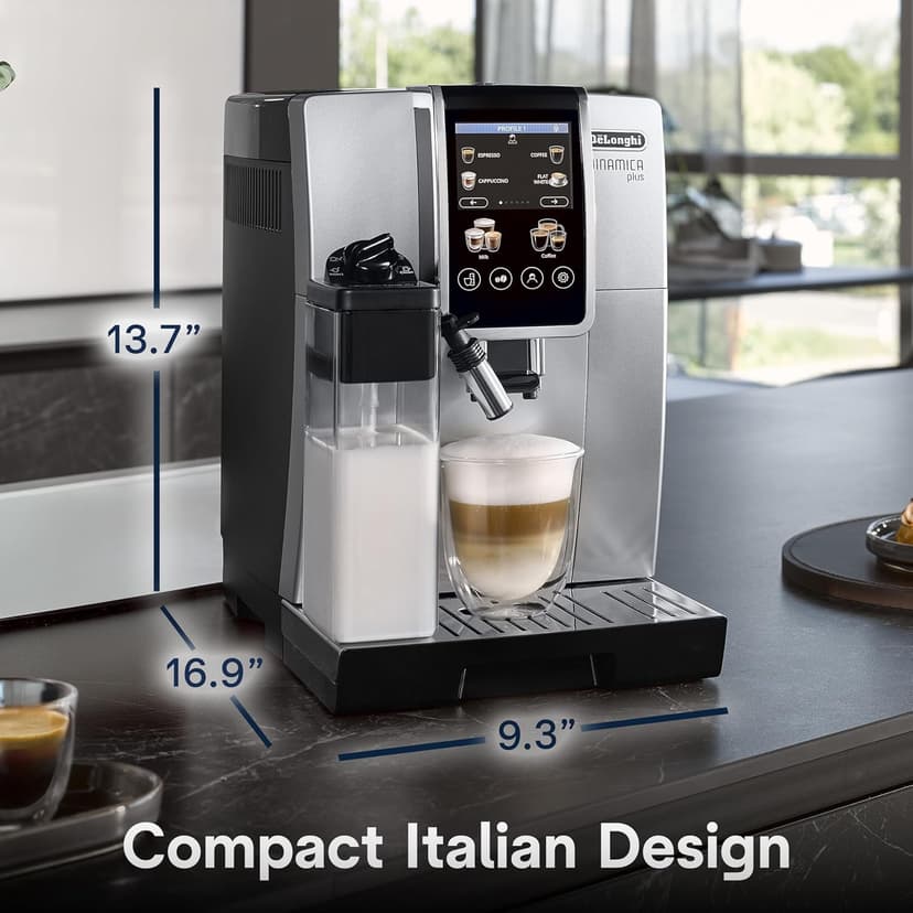De'Longhi Dinamica Plus Espresso & Coffee Machine, Automatic Milk Frother, 24+ One Touch Recipes, Enjoy Lattes, Cappuccinos, and more, ECAM38085SB