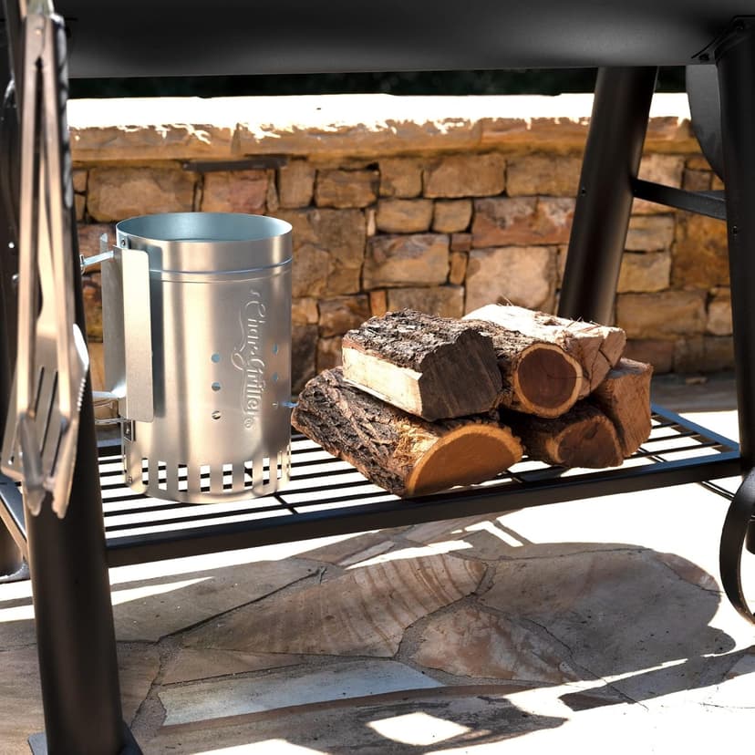 Char-Griller® Competition Pro® Barrel Grill and Offset Smoker, Includes Side Fire Box for Texas-Style Offset Smoking, Metal Cooking Grates, 1,010 Cooking Square Inches in Black, Model 2823 in Black
