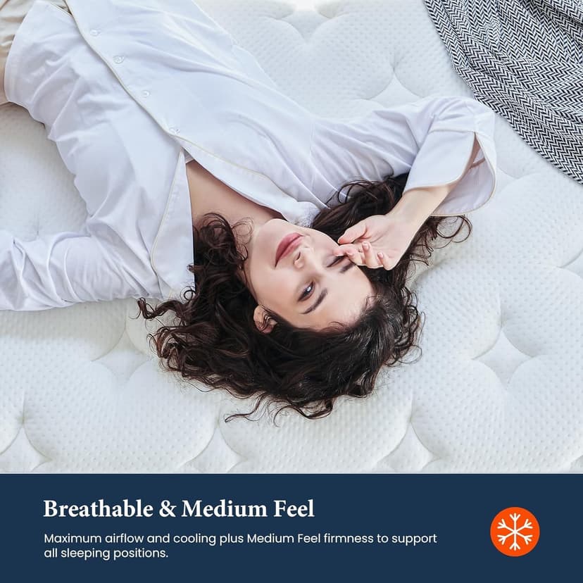Coolvie Full Size Mattress 14 Inch, Hybrid Full Mattress in a Box, 4 Layer Premium Foam with Pocket Springs for Motion Isolation and Pressure Relieving, Medium Firm Feel, 100-Night Trial