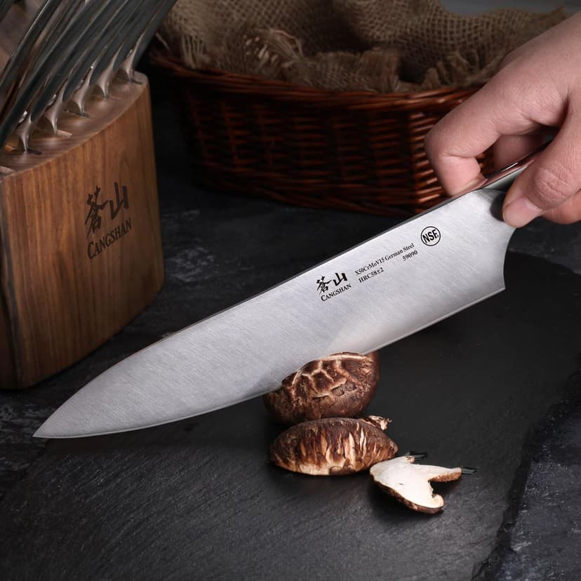 Cangshan N1 Series 1024784 German Steel Forged 17-Piece Knife Block Set, Walnut