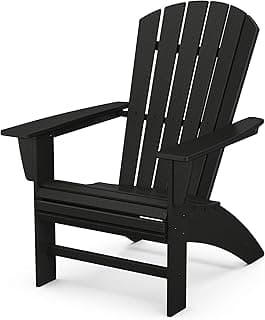 POLYWOOD Nautical Curveback Adirondack Chair, Heavy Duty HDPE Outdoor Patio Furniture, Fire Pit Chair for Deck, Lawn, Garden, Made in USA