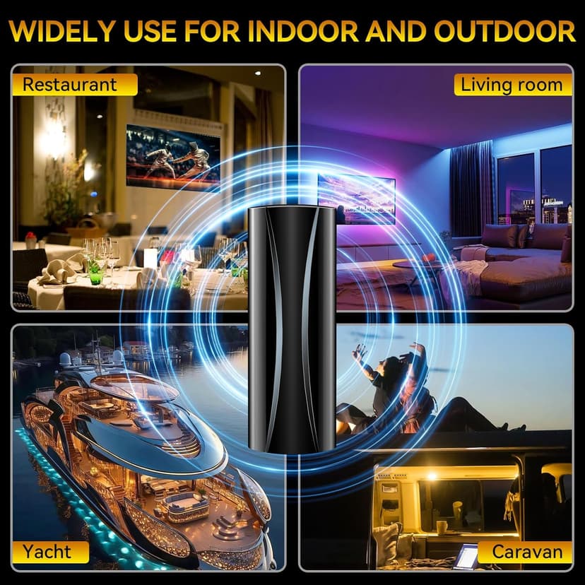 2200+ Miles Range TV Antenna, Strongest Digital TV Antenna Indoor with Amplifier Signal Booster, Portable HDTV Antennas for Smart Tv and Old TVs for Local Channels-38ft Coax Cable-Support 8K 4K 1080p