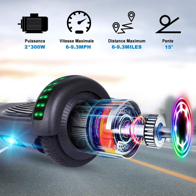 self balance scooter,6.5" Two-Wheel Self-Balancing Hover Board with Bluetooth Speakers and Fashion LED Lights for Kids and Adults