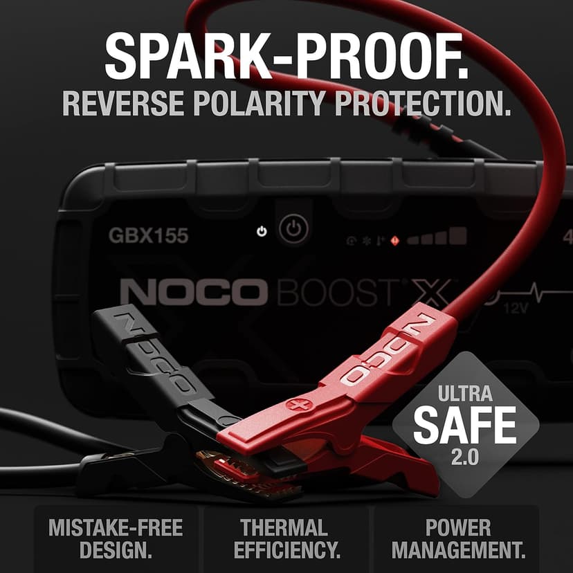 NOCO Boost X GBX155: 4250A UltraSafe Jump Starter – 12V Lithium Battery Booster Pack, Portable Jump Box, Power Bank & Jumper Cables - for 6.5L Gas and 4.0L Diesel Engines