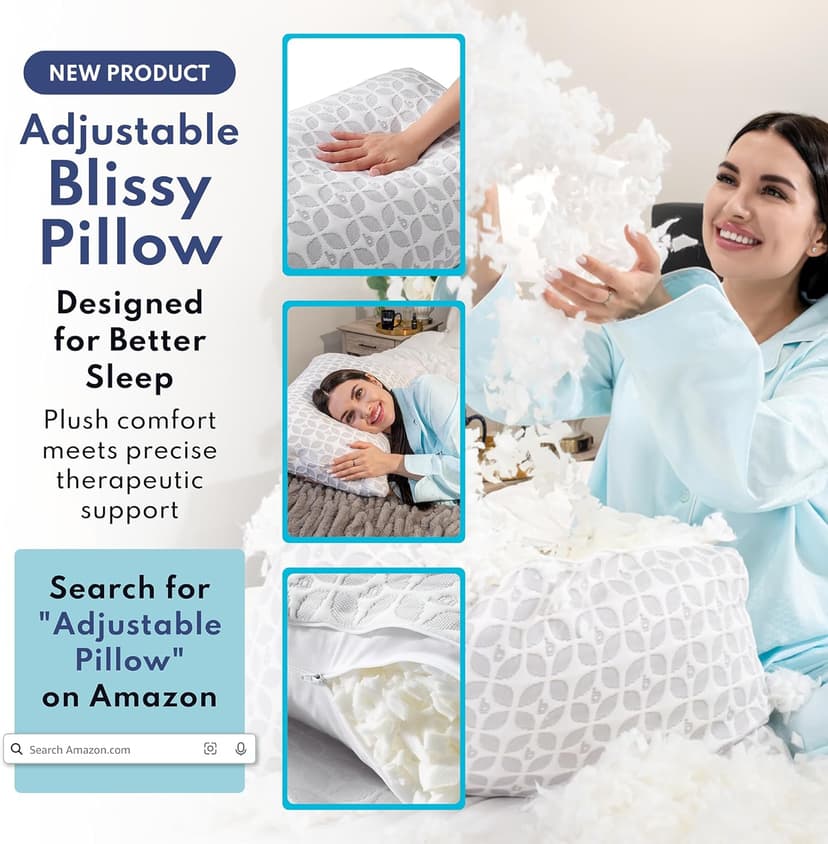 Blissy Silk Pillowcase - 100% Pure Mulberry Silk - 22 Momme 6A High-Grade Fibers - Pillow Cover for Hair & Skin - Regular, Queen & King with Hidden Zipper (Standard,Blissy White)