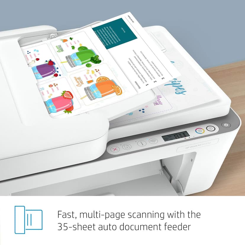 HP DeskJet 4155e Wireless Color Inkjet Printer, Print, scan, copy, Easy setup, Mobile printing, Best-for home, 3 month Instant Ink trial included, white