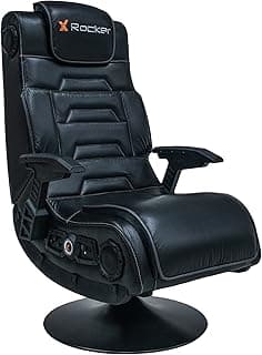 X-Rocker Pro 4.1 Pedestal Gaming Chair with 4.1 Wireless Audio System and Subwoofer (Faux Leather, Black)