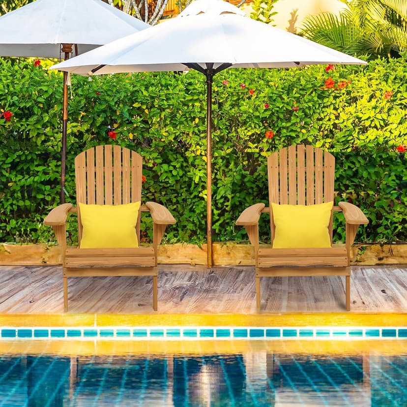 VINGLI Folding Adirondack Chairs Set of 4 Clearance Weather Resistant/Lawn Cheap Fire Pit Highwood Lounge Chairs-Patio Furniture Sets for Campfire, Bonfire