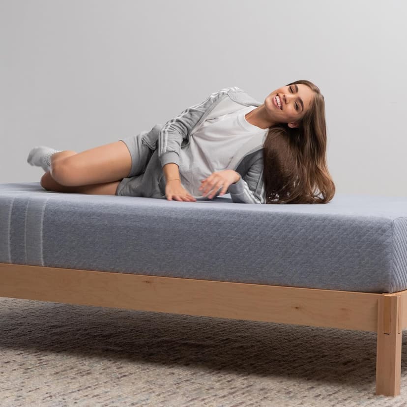 Leesa Studio 10" Mattress, Queen Size, Cooling Memory Foam / CertiPUR-US Certified / 100-Night Trial, Heather-blue