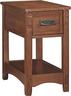 Signature Design by Ashley Breegin New Traditional Wooden Chair Side End Table with 1 Drawer and 1 Fixed Shelf, Brown