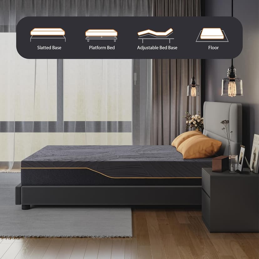 14 Inch Queen Size Memory Foam Mattress in a Box, Copper-Infused Aerofusion Foam & Cooling Fabric Cover, Firm Queen Mattress, Fiberglass-Free, CertiPUR-US Certified, 60”x80”x14”
