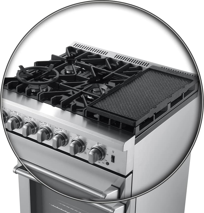 FORNO Lazio Dual Fuel 30″ Inch. Gas Range Electric Oven Freestanding 5 Sealed Burners 69,500 BTU Stove-Top Output, Electric Oven Includes Air Fryer and Griddle