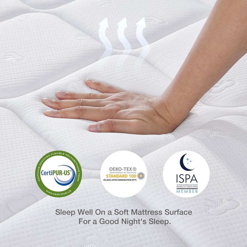Novilla Twin Mattress, 10 Inch Twin Hybrid Mattress for Kids, Pocket Innerspring Pillow Top Mattresses for Motion Isolation, Pressure Relief & Edge Support,Soft Feel but Supportive